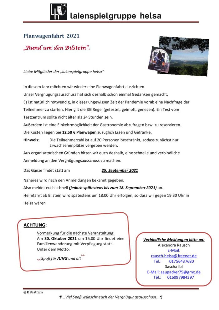 Mehr über den Artikel erfahren Planwagenfahrt 2021