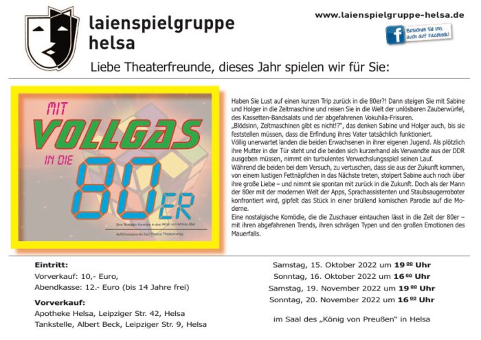 Mehr über den Artikel erfahren Neues Theaterstück im Oktober und November 2022
